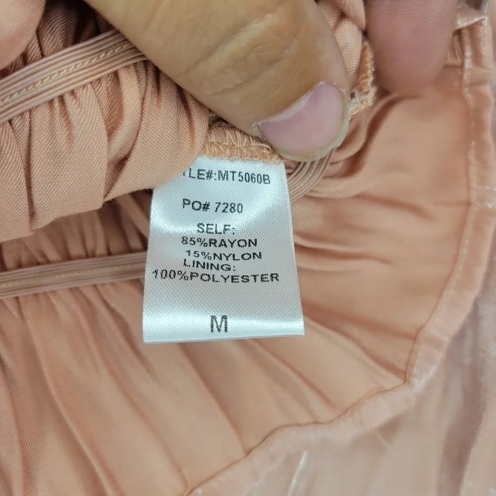 Rehab Pink and Gold Puff Sleeve Crop Blouse - Picture 5 of 5